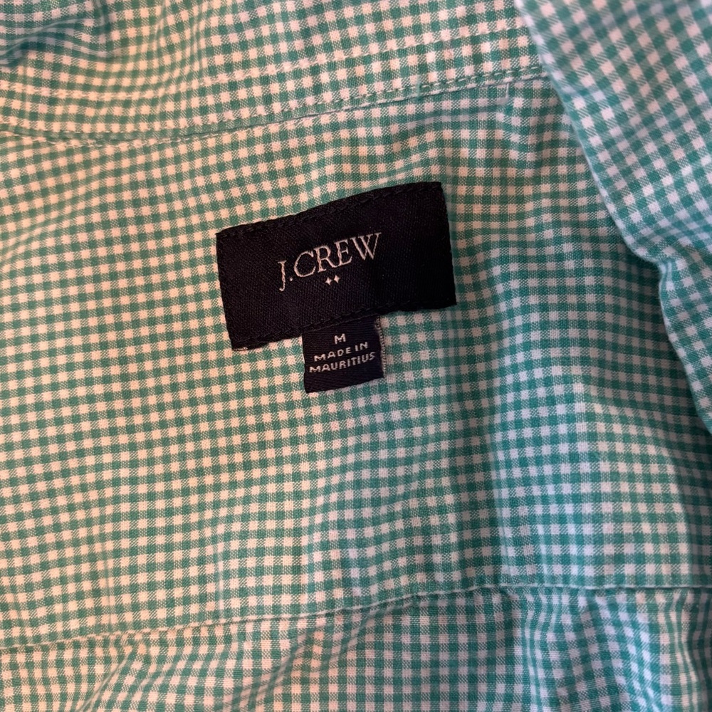 J. Crew green gingham button down, medium - Picture 4 of 7